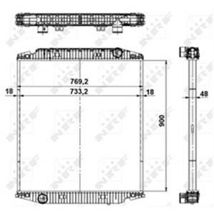 NRF 549568 - Engine radiator (no frame) fits: IVECO EUROSTAR, EUROTECH MH, EUROTECH MP F2BE0681A-F3AE0681E 01.93-