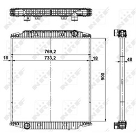 NRF 549568 Mootoriradiaator (bez ramy) IVECO EUROSTAR, EUROTECH MP F3AE0681B