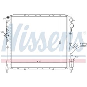 NIS 63878 Mootori radiaator sobib: RENAULT CLIO I 1.8/2.0 01.91 09.98