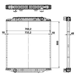 NRF 539567 Mootoriradiaator (bez ramy) IVECO EUROSTAR, EUROTECH MH, EUROTRAK