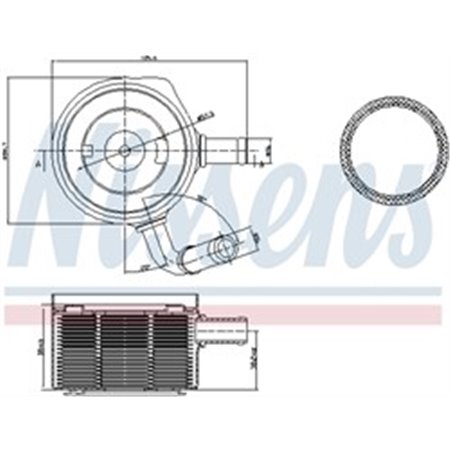 NIS 90669 Oil cooler (with easy fit elements with seal) fits: DACIA LOGAN,