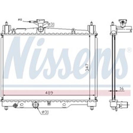 NIS 64789A Mootori radiaator sobib: TOYOTA YARIS 1.0/1.3 04.99 09.05