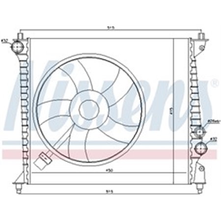 60425 Radiaator,mootorijahutus NISSENS