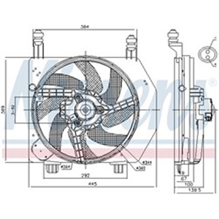 NIS 85172 radiaatori ventilaator (kpl. koos korpusega,  AC) FORD FIESTA, IV