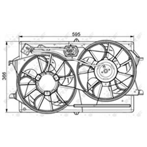 NRF 47061 - Radiator fan (with housing) fits: FORD FOCUS I 1.4-2.0 08.98-03.05