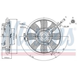 NISSENS 85691 - Radiator fan fits: AUDI A4 B5, A6 C5, A8 D2, CABRIOLET B3; FORD GALAXY I; VW PASSAT B5, SHARAN 1.6-4.2 03.94-03.