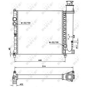 NRF 58714 Mootoriradiaator PEUGEOT 309 I, 309 II 1.1 1.9 10.85 12.93