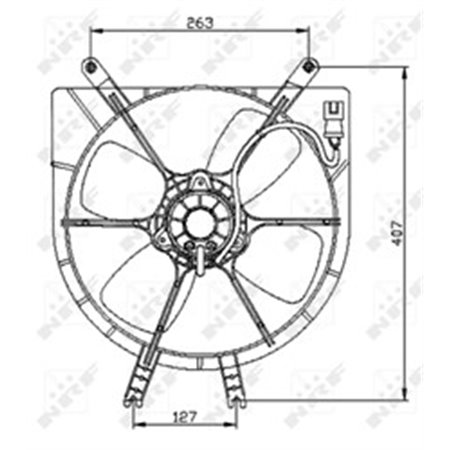 NRF 47042 - Radiator fan (with housing) fits: HONDA CIVIC V, CIVIC VI 1.4/1.5/1.6 10.91-02.01