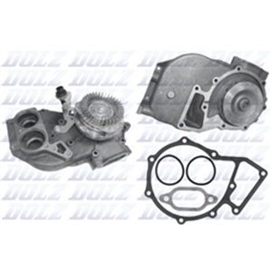 DOLZ M671 Water pump (with visco) EURO 6 fits: MERCEDES ACTROS MP2 / MP3 OM