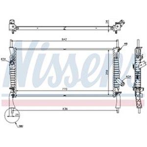 NIS 69226 Mootori radiaator sobib: FORD TRANSIT, TRANSIT TOURNEO 2.2D 2.4D 