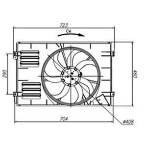 NRF 47925 - Radiator fan (with housing) fits: AUDI A3; SEAT ALTEA, ALTEA XL, LEON, TOLEDO III; SKODA OCTAVIA II, SUPERB II; VW A