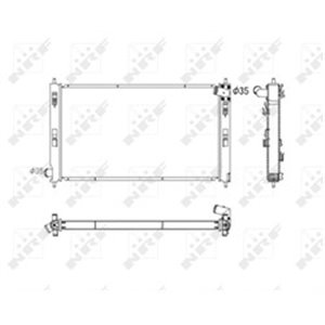 NRF 53753 Mootori radiaator sobib: MITSUBISHI OUTLANDER II 2.2D 08.07 11.12