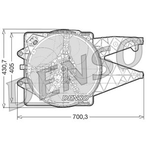 DER01020 Radiaatori ventilaator (korpusega) sobib: ALFA ROMEO MITO 1.3D/1.