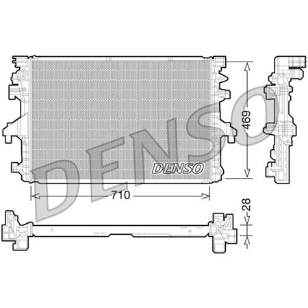 DENSO DRM32038 - Engine radiator (Automatic/Manual) fits: VW MULTIVAN V, TRANSPORTER V 2.0/2.0D 09.09-08.15