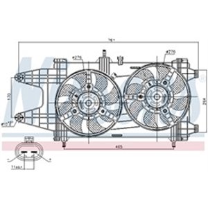 NISSENS 85481 - Radiator fan (with housing) fits: FIAT PUNTO 1.9D 09.99-03.12