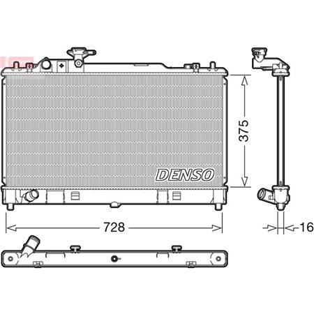 DRM44033 Mootori radiaator sobib: MAZDA 6 1.8/2.0 06.02 08.07