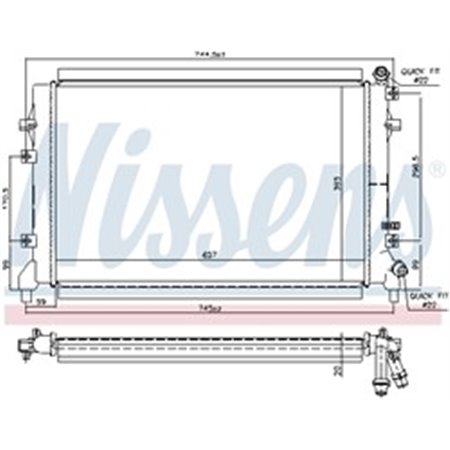 65324 Low Temperature Cooler, charge air cooler NISSENS