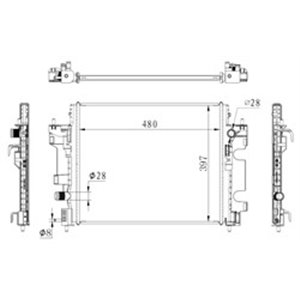 NRF 59274 - Engine radiator (Manual) fits: RENAULT TWINGO III; SMART FORFOUR, FORTWO 0.9/1.0/Electric 07.14-