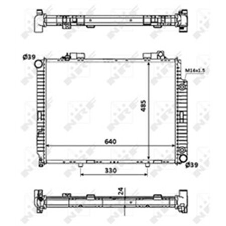 NRF 53945 Mootori radiaator sobib: MERCEDES E (VF210), E (W210), E T MODEL 