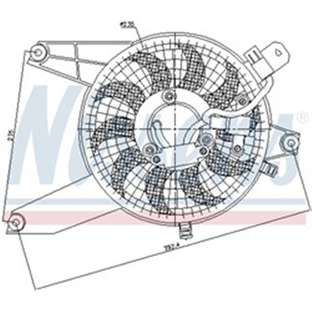 NIS 85370 Radiaatori ventilaator (korpusega) sobib: HYUNDAI TERRACAN 2.5D/2