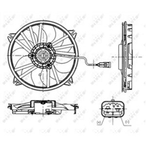 NRF 47665 - Radiator fan fits: DS DS 4; CITROEN BERLINGO/MINIVAN, C4, C4 I, C4 II, C4 III, DS4; FIAT SCUDO; PEUGEOT 307 1.2-2.0D