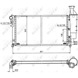 NRF 50421 Mootori radiaator sobib: CITROEN SAXO PEUGEOT 106 I, PARTNER, PA