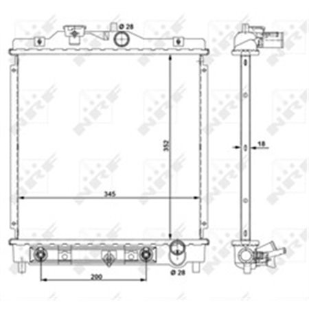 516355 Radiator, engine cooling NRF