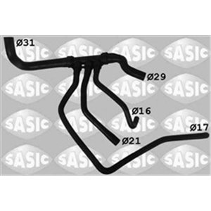 SASIC SWH4329 - Cooling system metal pipe bottom fits: OPEL MOVANO A; RENAULT MASTER II 1.9D 09.00-