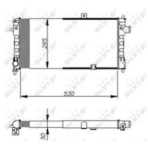 NRF 58675 Mootori radiaator sobib: OPEL ASCONA C, CORSA A, CORSA A TR, KADE