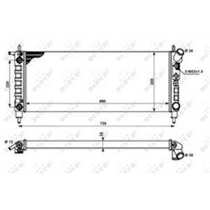 NRF 50242 Mootori radiaator sobib: OPEL CORSA B 1.2 03.98 09.00