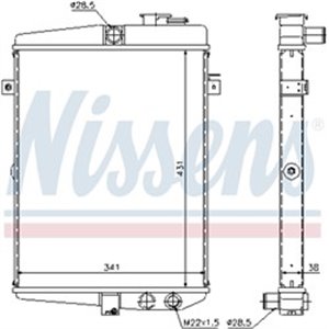 NIS 65081 Mootori radiaator sobib: AUDI 80 B1 VW PASSAT B1 1.3/1.5/1.6 05.