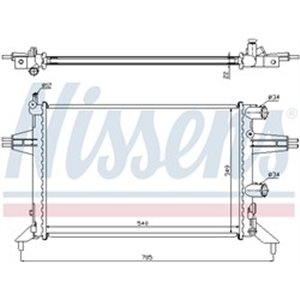 NIS 63016 Mootori radiaator (Manuaalne) sobib: OPEL ASTRA G, ASTRA G CLASSI