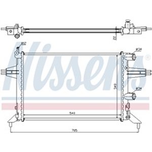 NISSENS 63016 - Engine radiator (Manual) fits: OPEL ASTRA G, ASTRA G CLASSIC 1.2/1.4/1.8 02.98-12.09