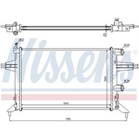 NISSENS 63016 - Engine radiator (Manual) fits: OPEL ASTRA G, ASTRA G CLASSIC 1.2/1.4/1.8 02.98-12.09