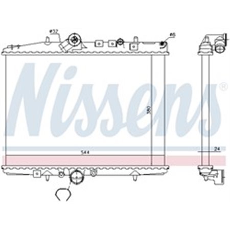 NISSENS 61294A - Engine radiator (Manual, with first fit elements) fits: CITROEN C5, C5 I PEUGEOT 406, 607 2.0/2.0D/2.2D 02.00-