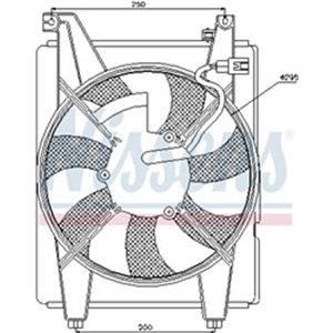 NISSENS 85088 - Radiator fan (with housing) fits: HYUNDAI SONATA IV 2.0-2.7 03.98-11.04