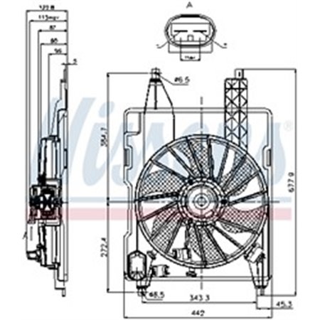 NISSENS 85706 - Radiator fan (with housing) fits: MERCEDES CITAN MIXTO (DOUBLE CABIN), CITAN (MPV), CITAN/MINIVAN (W415) RENAUL