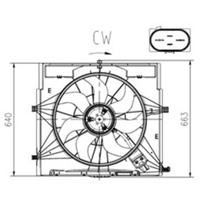 NRF 47920 - Radiator fan (with housing) fits: MERCEDES MARCO POLO CAMPER (W447), SPRINTER 3,5-T (B907, B910), SPRINTER 3-T (B910