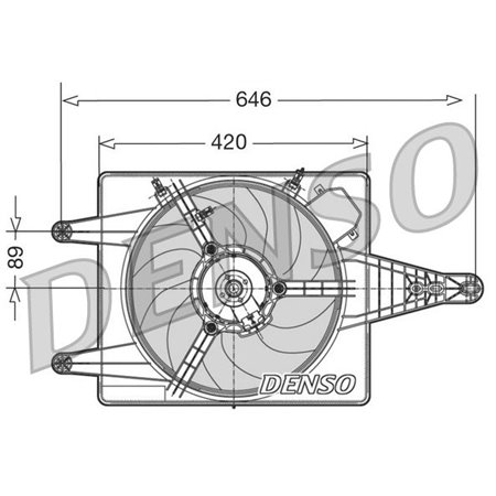 DER01010 Radiaatori ventilaator (korpusega) sobib: ALFA ROMEO 156 1.6 2.5 