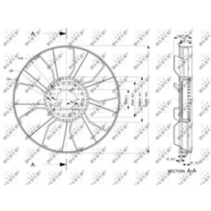 NRF 49817 - Radiator fun (diameter 705 mm, number of blades 9) fits: MAN E2000, F2000, F90, F90 UNTERFLUR, TGS I, TGX I D2066LF2