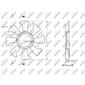 NRF 49867 - Radiator fun (diameter 415 mm, number of blades 8) fits: MITSUBISHI L 300 III, PAJERO II 4D56(8V)-6G74(DOHC24V) 11.8