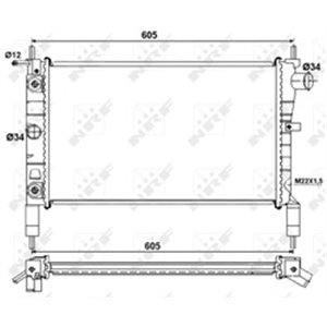 NRF 53036 - Engine radiator (Automatic) fits: OPEL ASTRA F 1.4/1.6 09.91-09.98