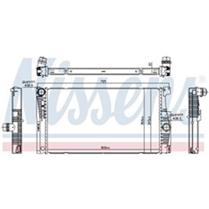 NIS 60839 Mootori radiaator sobib: BMW 5 (F10), 5 (F11) 1.6/2.0 10.10 02.17