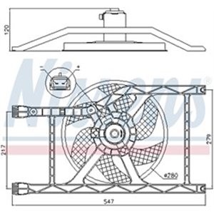 NISSENS 85920 - Radiator fan (with housing) fits: FIAT 500, 500 C, PANDA; LANCIA YPSILON 0.9-1.2LPG 07.07-