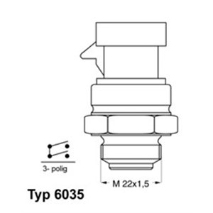 6035.92D Lämpötilakytkin, Jäähdyttimen tuuletin BorgWarner (Wahler) - Top1autovaruosad