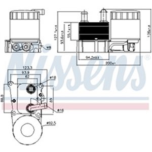 NIS 90696 Oil cooler (manual, with oil filter housing) fits: FORD C MAX, FI