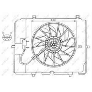 NRF 47067 - Radiator fan (with housing) fits: MERCEDES C T-MODEL (S202), C (W202), E T-MODEL (S210), E (VF210), E (W210) 1.8-3.2