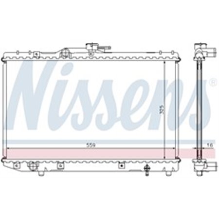 NISSENS 64773 - Engine radiator (with first fit elements) fits: TOYOTA STARLET 1.3 12.89-07.99