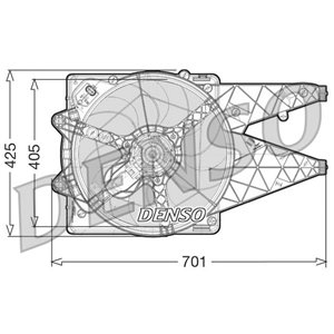 DENSO DER09101 - Radiator fan (with housing) fits: FIAT DOBLO, DOBLO CARGO 1.3D-2.0D 01.10-