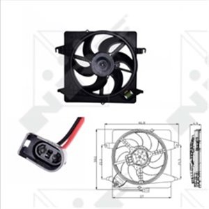 NRF 47019 - Radiator fan (with housing) fits: FORD KA, STREET KA 1.3/1.6 09.96-11.08